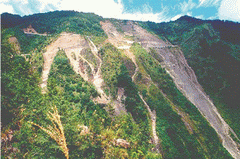 新中橫公路水里玉山線東埔段大迴頭彎路坡崩坍