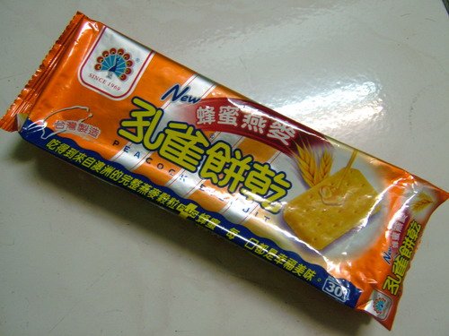 孔雀餅乾蜂蜜燕麥口味外包裝