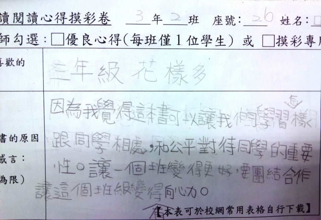 共讀書心得摸彩券