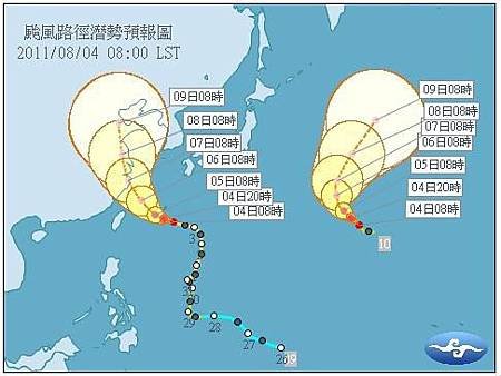 中央氣象局 台風情報20110804-1300.JPG