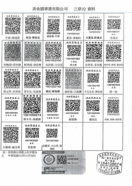 112學年上學期第11週--蔬果食材及豬肉供應資料