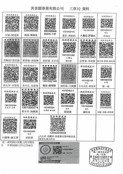 112學年上學期第15週--蔬果食材及豬肉供應資料