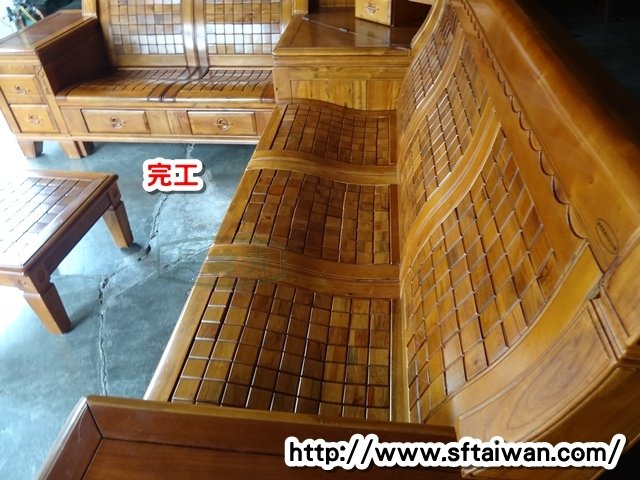 長青傢俱修繕服務中心-樟木L型方塊椅維修軟底改硬底