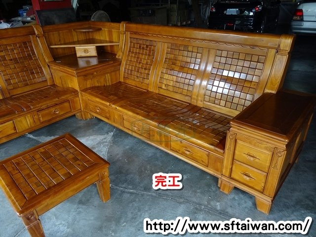 長青傢俱修繕服務中心-樟木L型方塊椅維修軟底改硬底