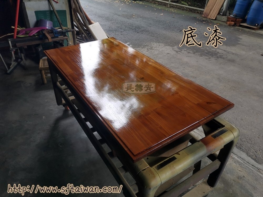長青-詩肯柚木大茶几桌面翻新