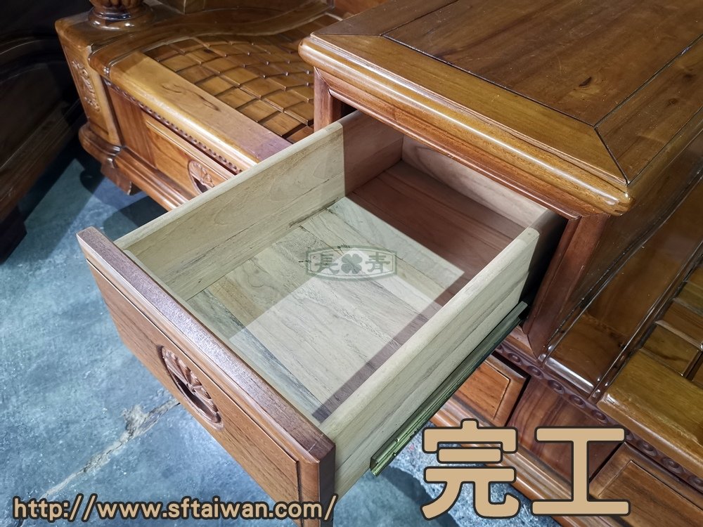 長青-樟木沙發方塊椅塌陷修改成硬底