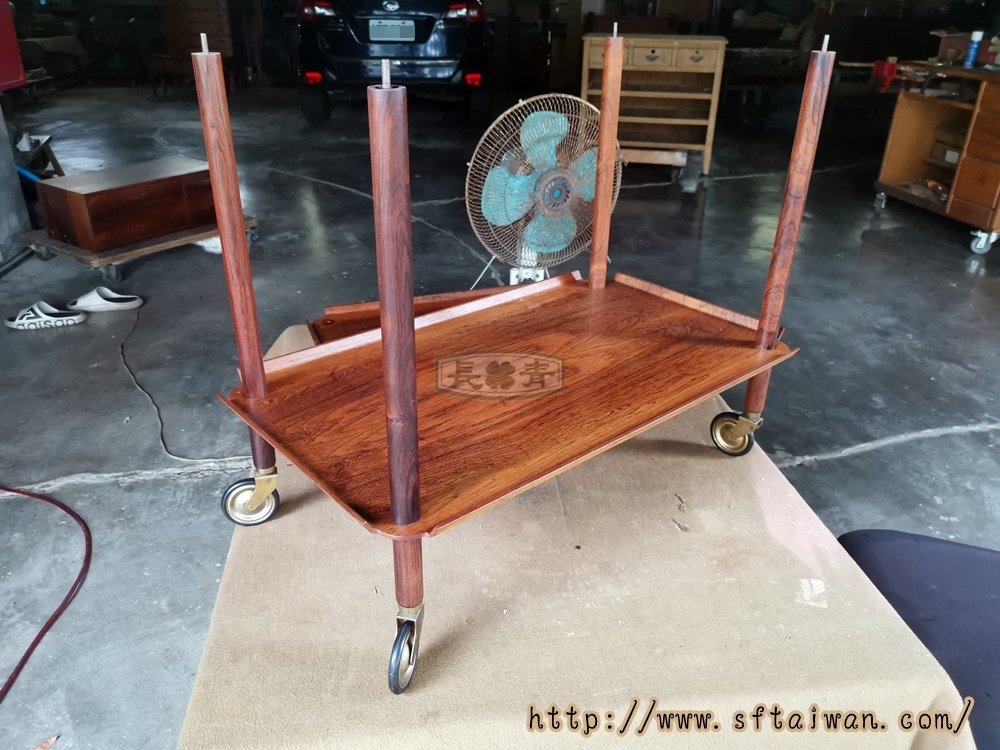 丹麥Poul Hundevad雞尾酒餐車組裝修飾破損