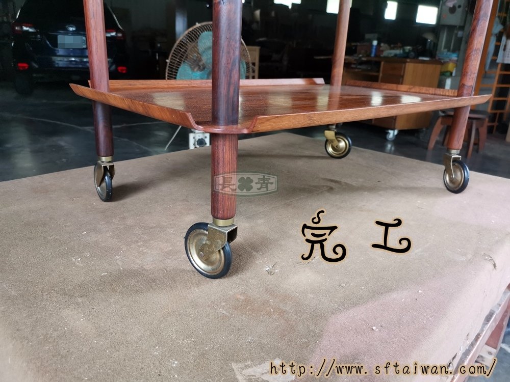 丹麥Poul Hundevad雞尾酒餐車組裝修飾破損
