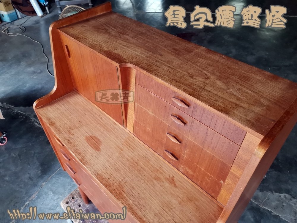 丹麥化妝寫字檯整修紀錄-北歐家具維修