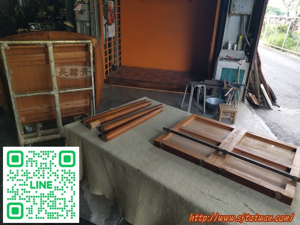丹麥大型船型跳桌修復桌面染色