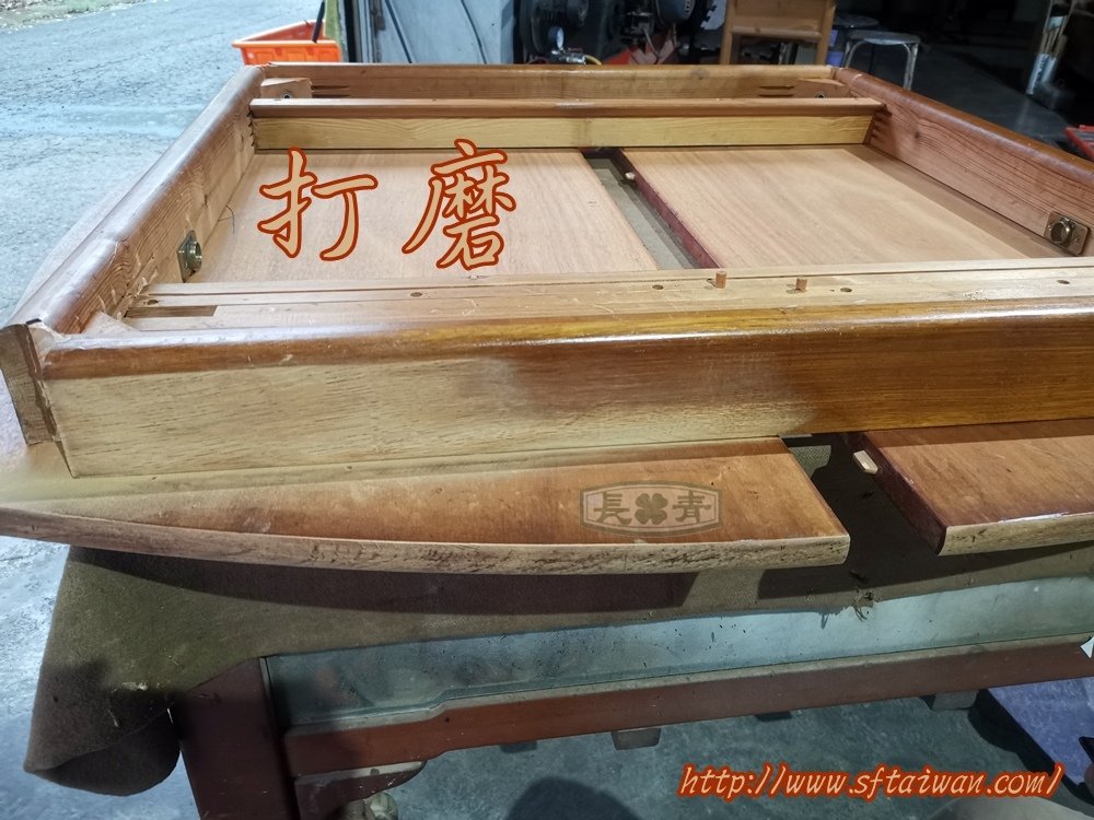 丹麥大型船型跳桌修復桌面染色