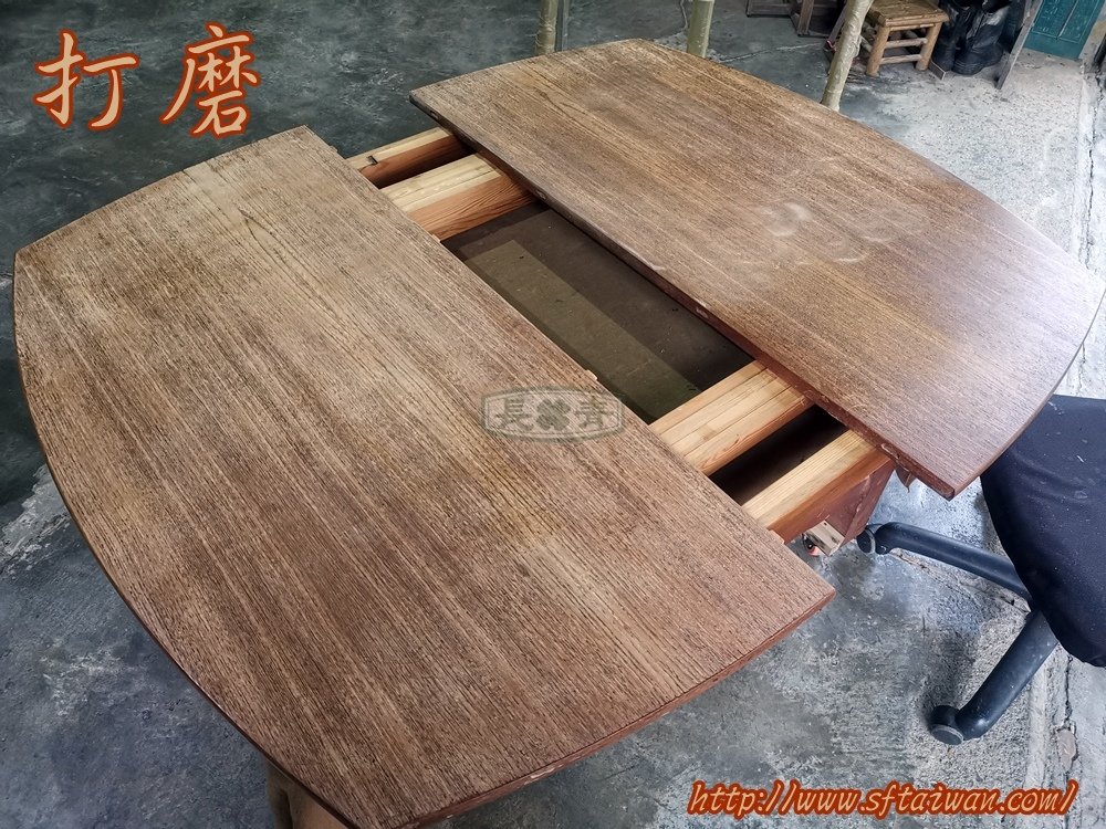 丹麥大型船型跳桌修復桌面染色