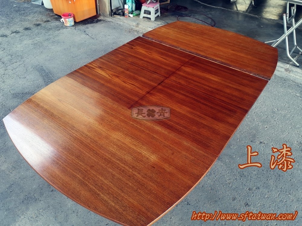 丹麥大型船型跳桌修復桌面染色