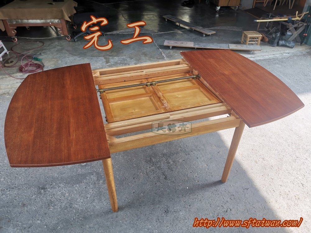 丹麥大型船型跳桌修復桌面染色