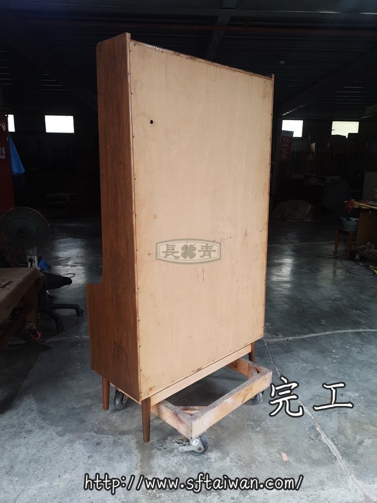 丹麥老件Johannes Sorth 柚木秘書櫃翻新