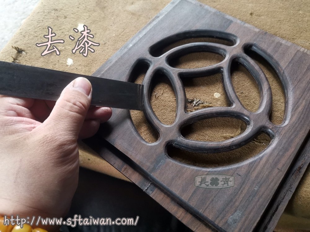 黑檀花檯架散架翻新紀錄-紅木家具維修