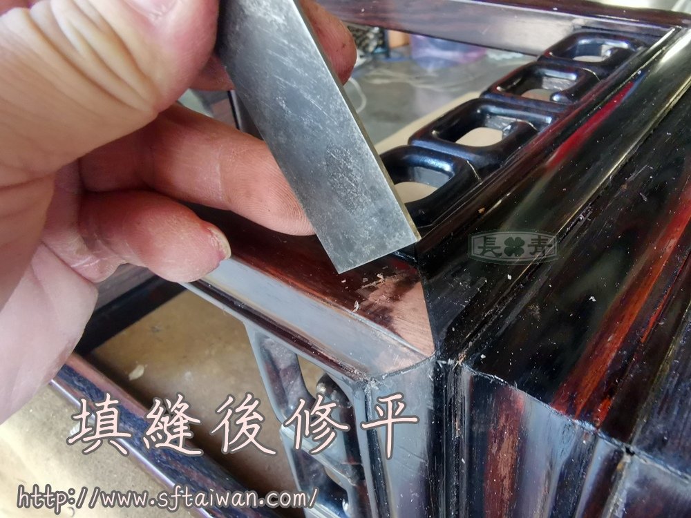 黑檀花檯架散架翻新紀錄-紅木家具維修
