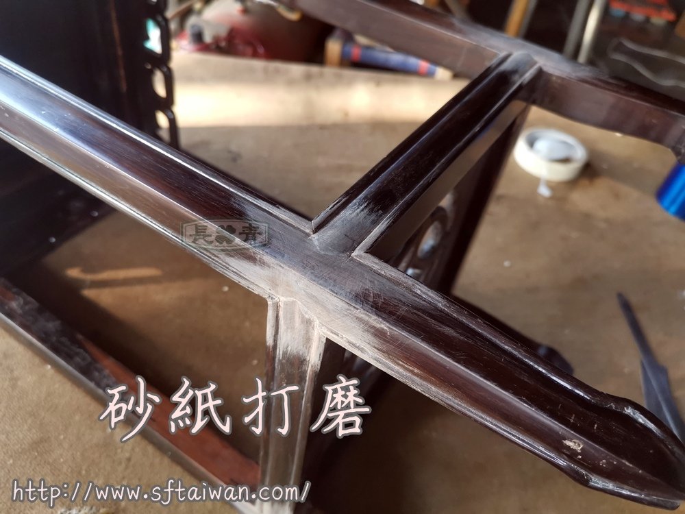 黑檀花檯架散架翻新紀錄-紅木家具維修