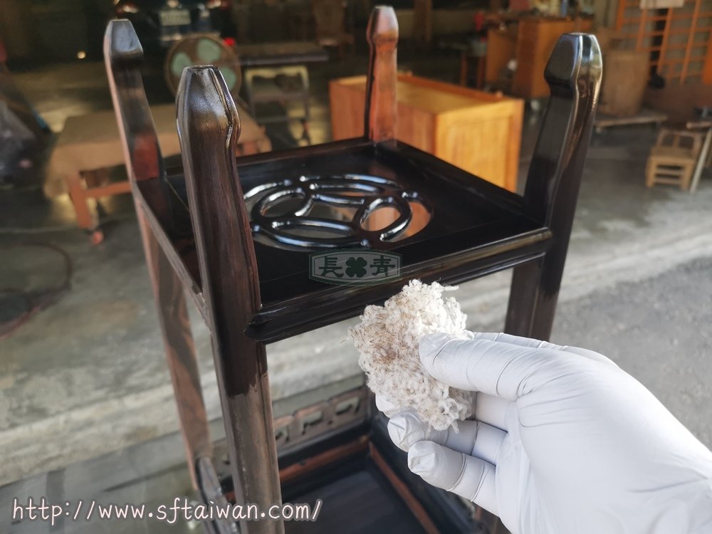 黑檀花檯架散架翻新紀錄-紅木家具維修