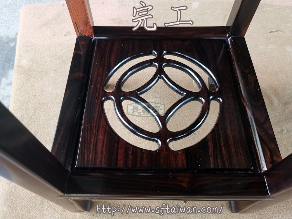 黑檀花檯架散架翻新紀錄-紅木家具維修