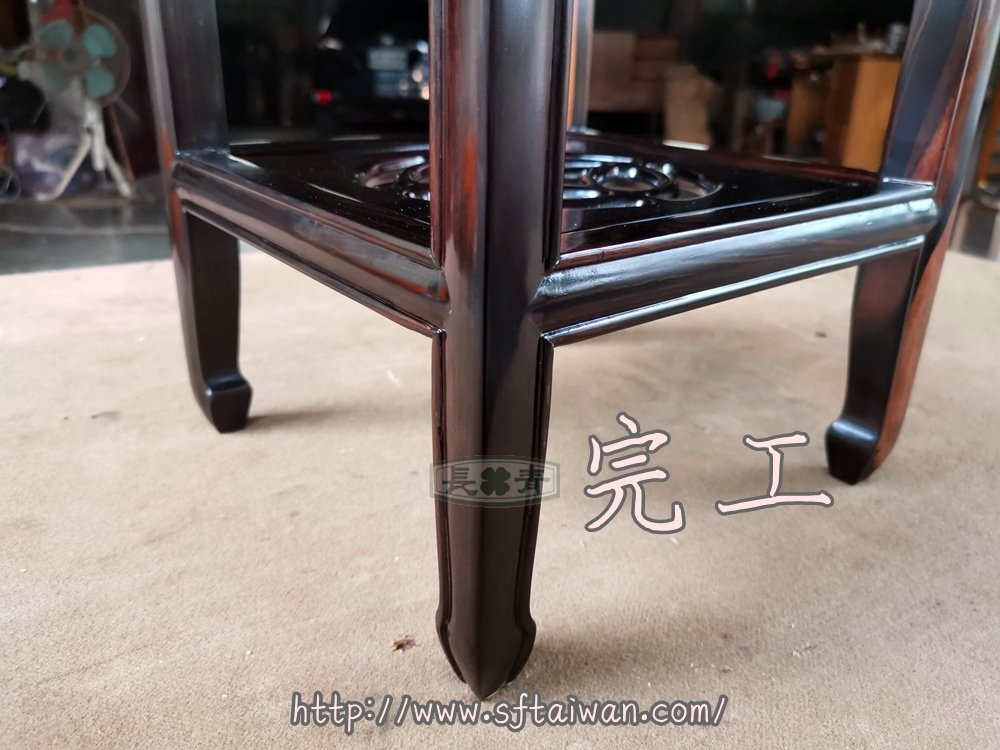 黑檀花檯架散架翻新紀錄-紅木家具維修