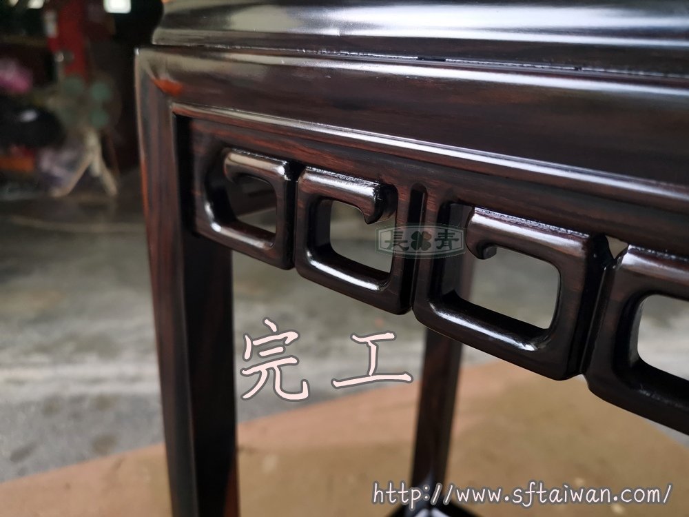 黑檀花檯架散架翻新紀錄-紅木家具維修