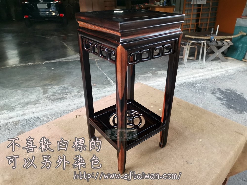 黑檀花檯架散架翻新紀錄-紅木家具維修
