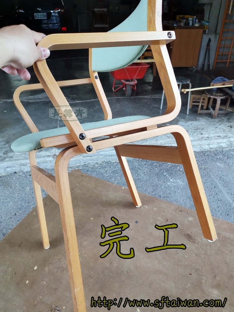 丹麥老件橡木椅脫開修復