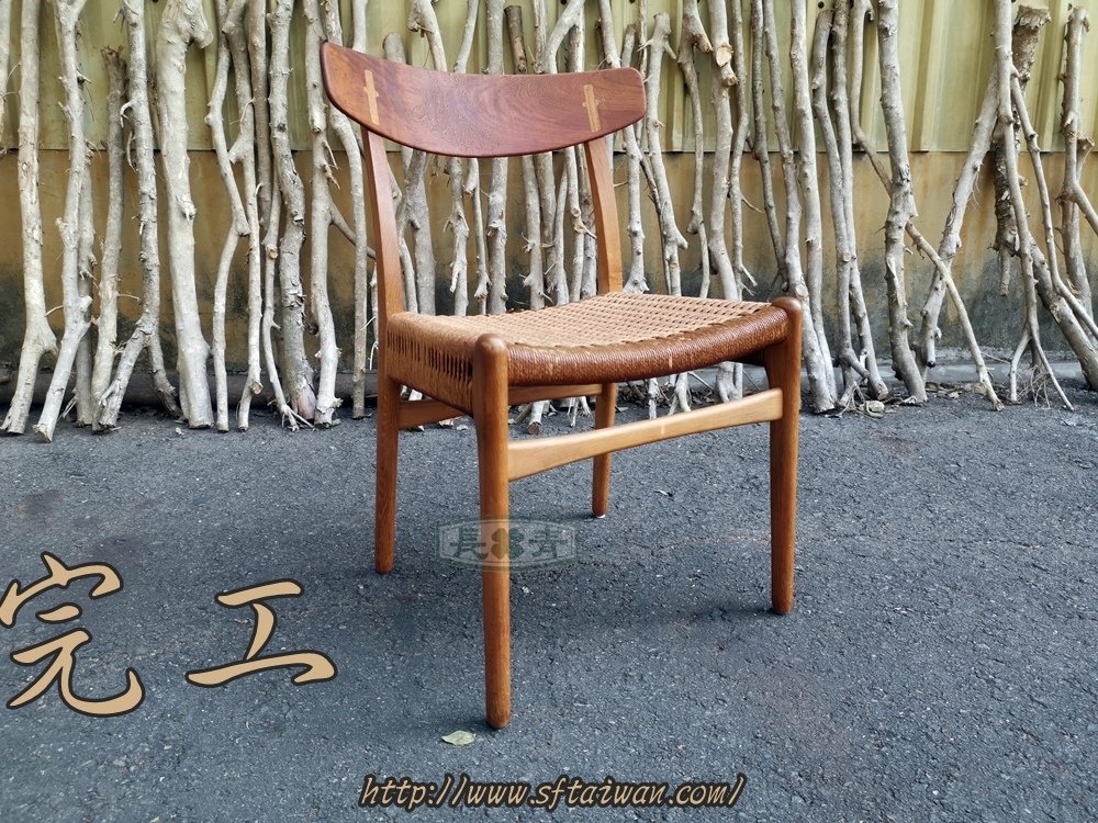 丹麥老件Hans Wegner CH23椅背靠整修