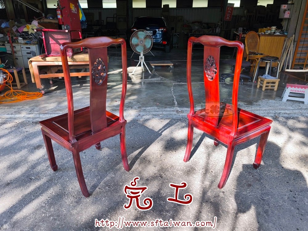 花梨木餐椅脫膠搖晃修復-長青傢俱
