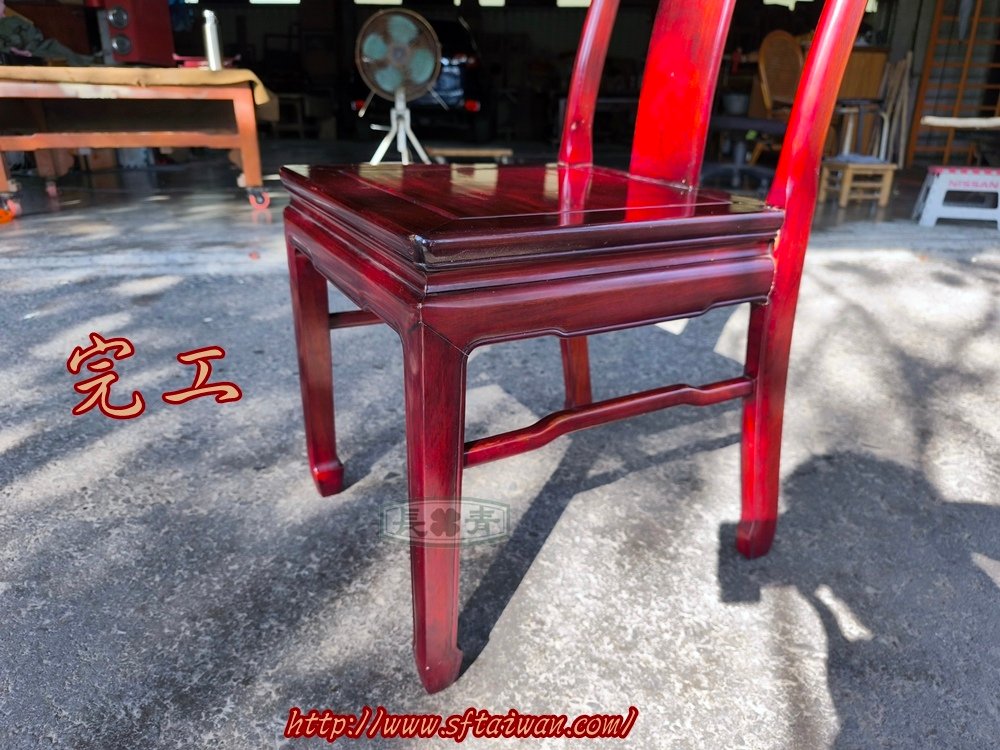 花梨木餐椅脫膠搖晃整修-長青傢俱