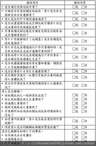 高氣溫戶外作業勞工熱危害預防指引