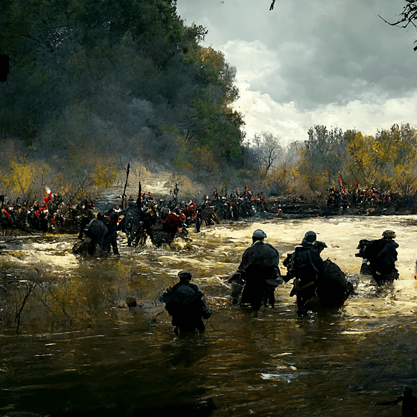 兵無常勢水無常形_a_troop_fight_under_the_commander_by_the_river_photorealis.png