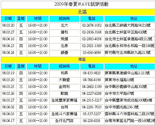 2009年春夏WAVE試穿活動