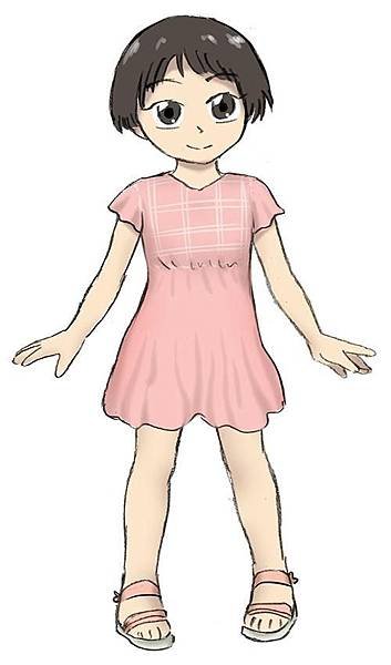 粉色洋裝女孩