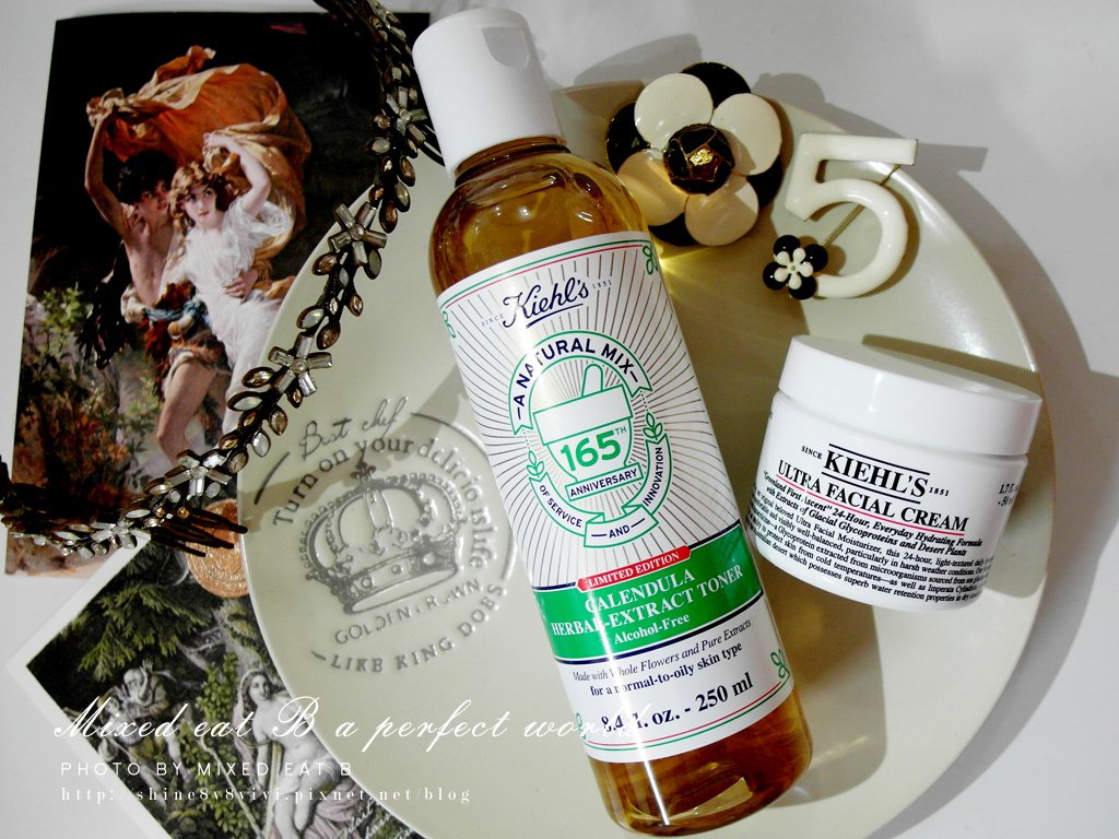 Kiehl’s金盞花植物精華化妝水+冰河釀蛋白保濕霜-1-1