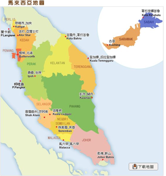 map of Malaysia