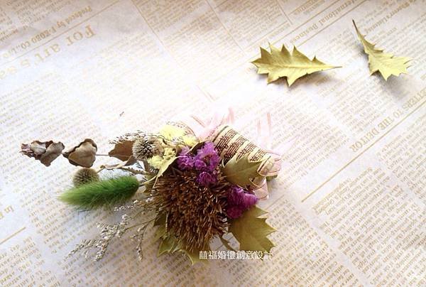自然甜鄕村風軟木塞胸花設計