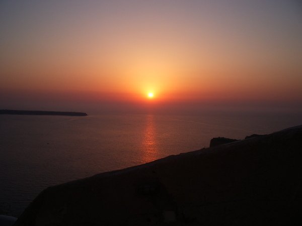 santorini 夕陽