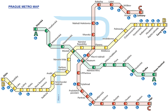 Prague Metro Map