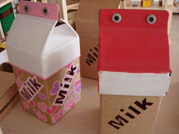 diy摺紙彩繪MILK牛奶盒