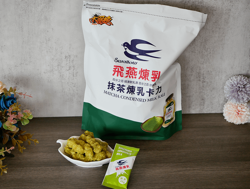 【團購零食】大眼蝦x飛燕煉乳-抹茶煉乳卡力｜追劇必備~口感酥脆令人忍不住一口接一口｜沾抹茶醬吃更刷嘴 (5).png