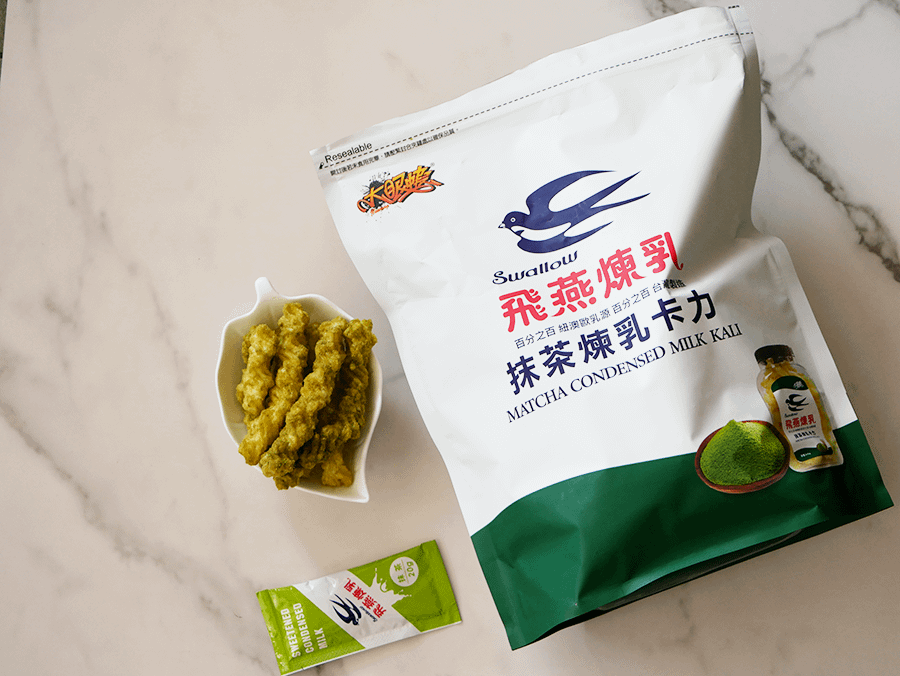 【團購零食】大眼蝦x飛燕煉乳-抹茶煉乳卡力｜追劇必備~口感酥脆令人忍不住一口接一口｜沾抹茶醬吃更刷嘴 (7).png