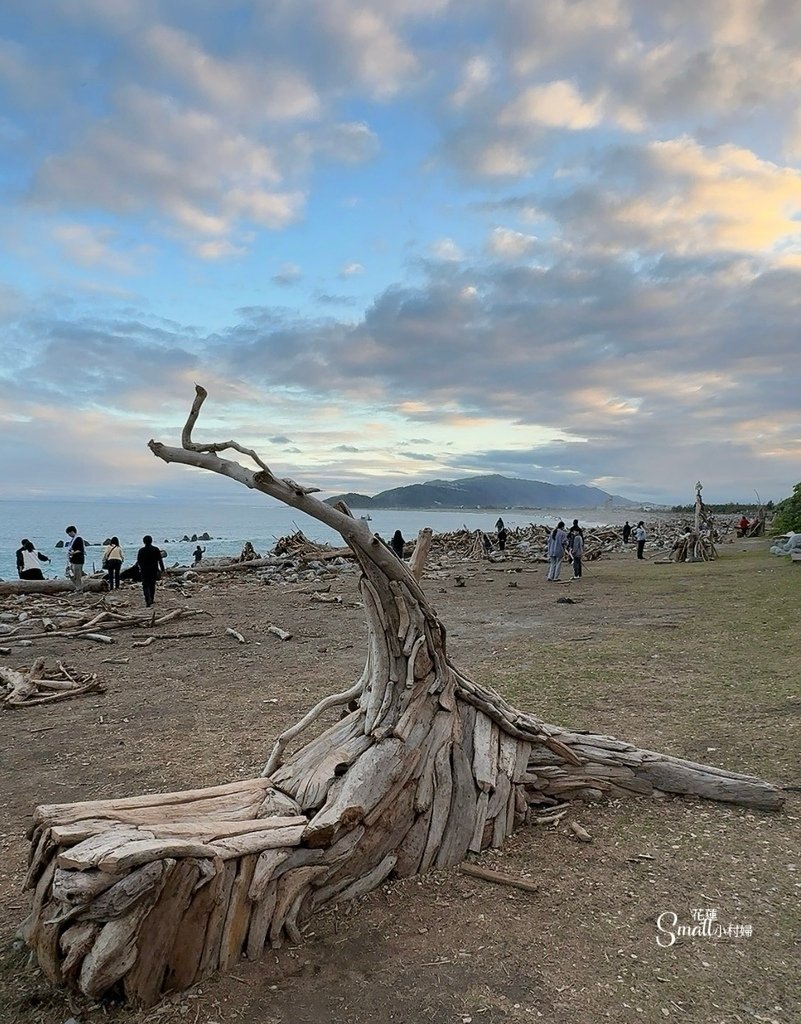 花蓮太平洋公園南濱海堤『漂流木藝術創作』驚奇點綴海岸線，成為