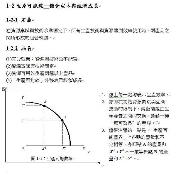 生產可能線