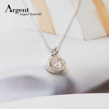 【ARGENT銀飾】星座系列「魔羯(山羊)座-迷你圓牌」純銀項鍊