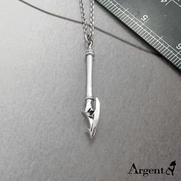 【ARGENT銀飾】兵器系列「龍膽亮銀槍(染黑款)」 純銀項鍊
                              三國兵器系列 師傅改良款