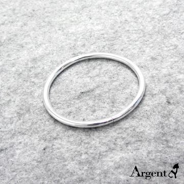 【ARGENT安爵銀飾精品】手環系列「圓弧形(可開)」純銀手環
                              (素面可加購刻字) 按鈕開口封閉式造型