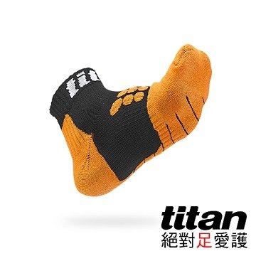 【Titan】全方位球類運動襪[黑/橘]