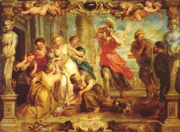 阿基里斯在呂科默得斯女兒間被認出Aquiles descubierto por Ulises_魯本斯Peter Paul Rubens.jpg